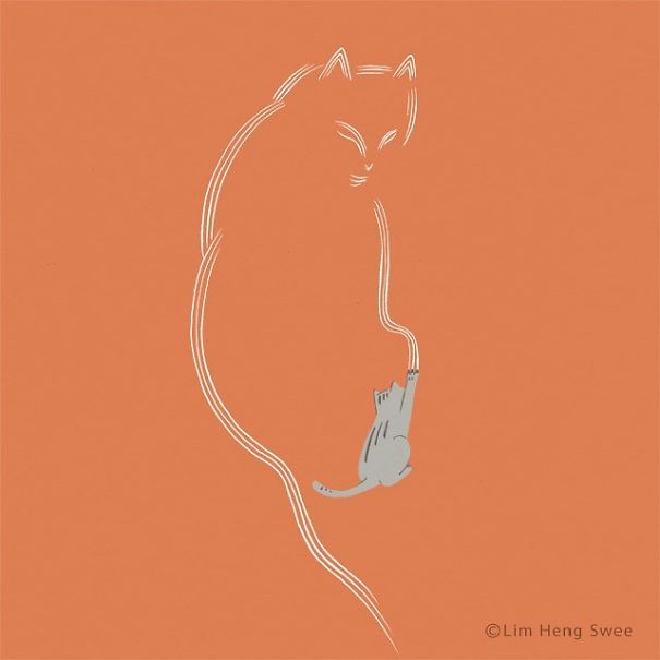 貓,插畫,極簡,色塊,Lim Heng Swee,藝術,城市美學新態度