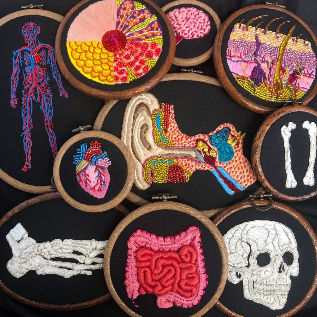 刺繡藝術家,Amber Griffiths,人體解剖學,刺繡工藝,寫實刺繡