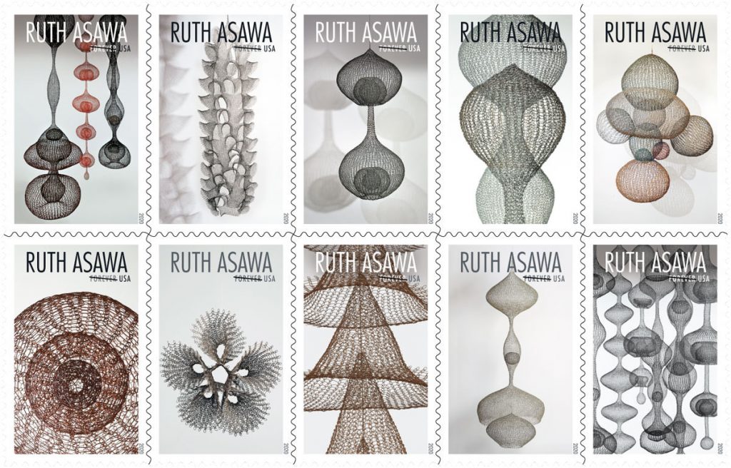 The United States Postal Service, USPS,Ruth Aiko Asawa,線性雕塑,藝術紀念郵票,黑山學院,Black Mountain College